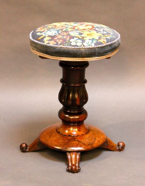 19thc. Rosewood Piano Stool