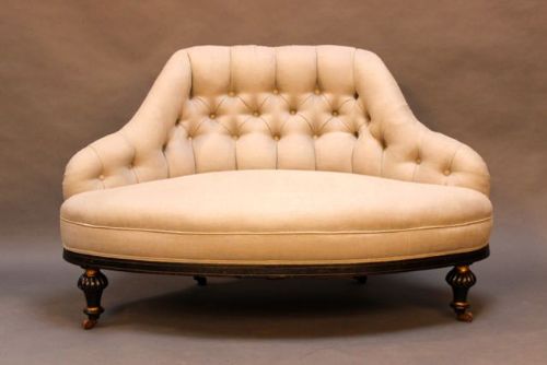 Regency Ebonised Love Seat/chair