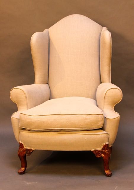 19thc. Walnut Wing Armchair
