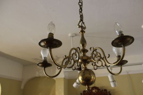 Early 20thc. Brass Chandelier