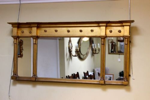 19thc. Gilt Over Mantle Mirror
