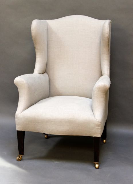 19thc. Mahogany Wing Armchair