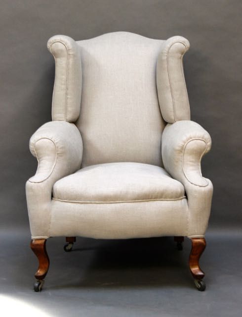 19thc. Walnut Wing Armchair