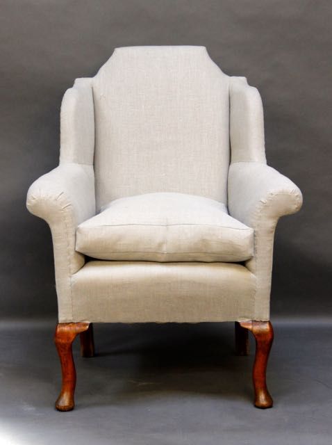 Small 19thc. Walnut Wing Armchair