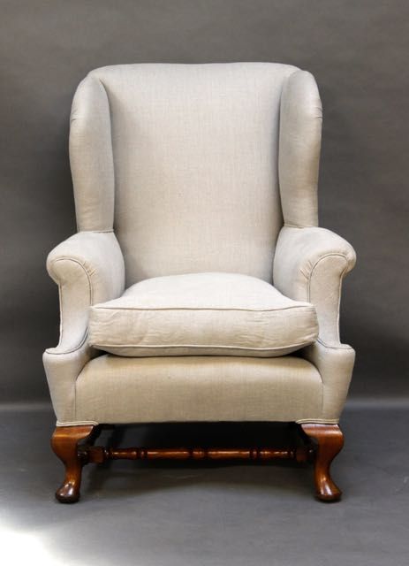 A Generous 19thc. Walnut Wing Armchair
