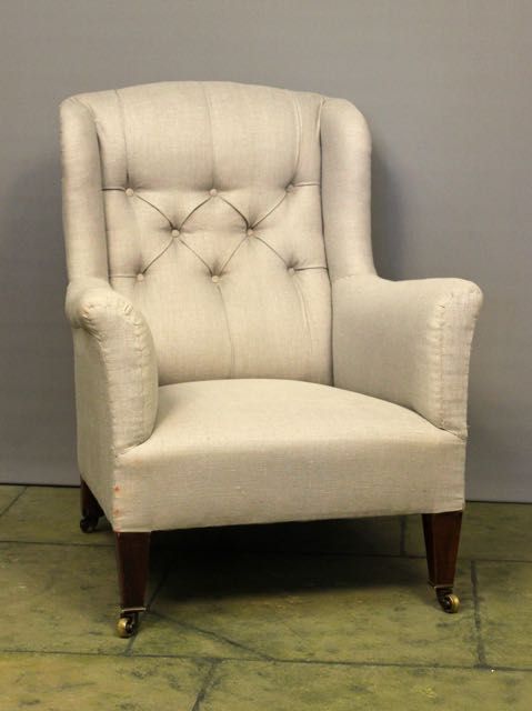 Late 19thc. Small Mahogany Wing Armchair