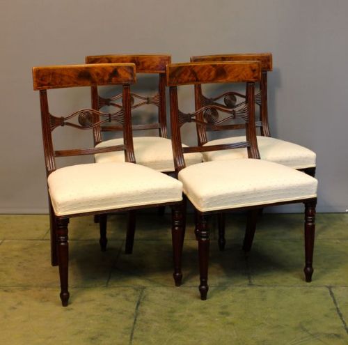 Set of Four Regency Mahogany Dining Chairs