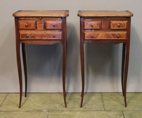 Pair of 19thc. Rosewood Bedside Tables