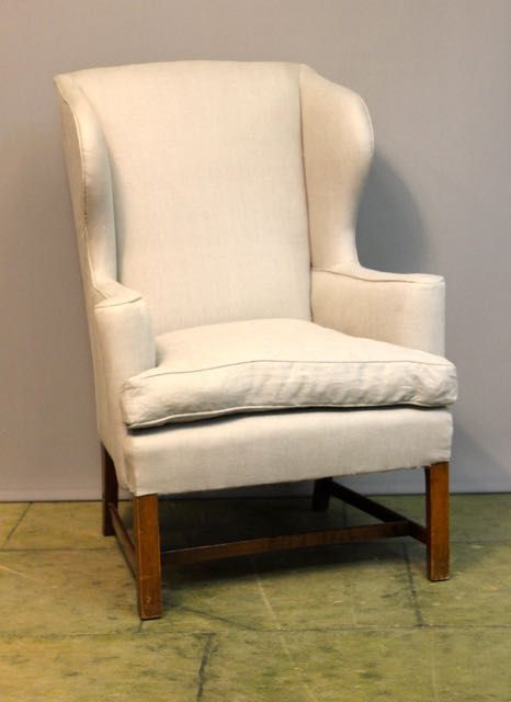 19thc. Mahogany Wing Armchair