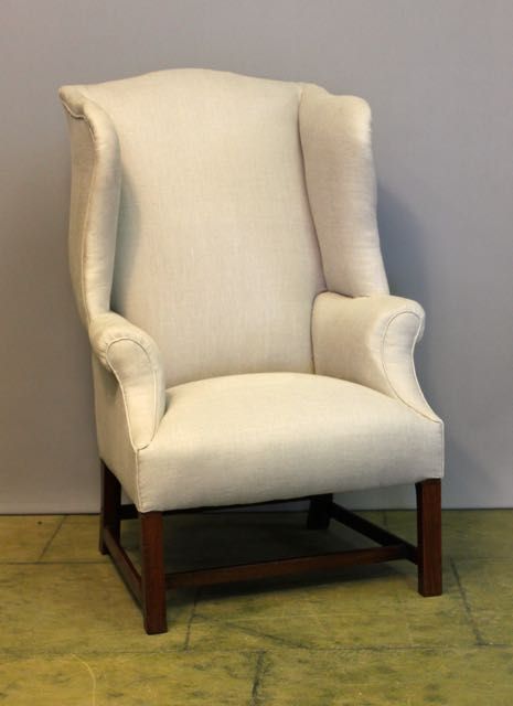 19thc. Mahogany Wing Armchair
