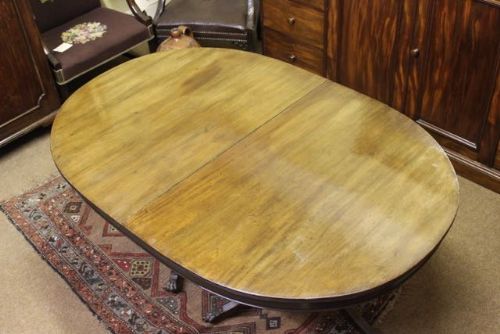 19thc. Two Pillar Mahogany Dining Table