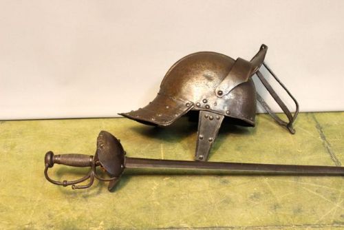 fig 1. An Original Civil War Helmet & Sword