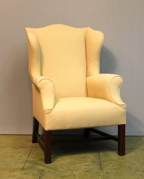 19thc. Mahogany Wing Armchair