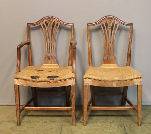 fig 1. Late 19thc Set of Eight Walnut Dining Chairs