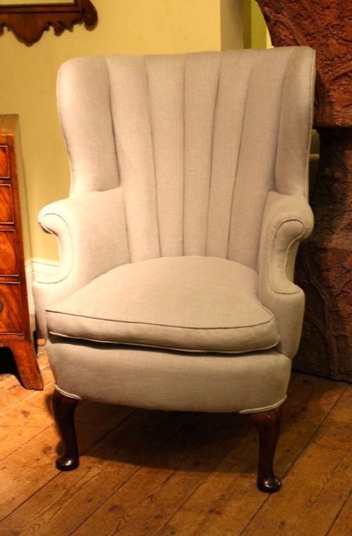 19thc Walnut Wing Armchair