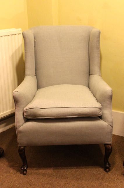 Small 19thc Walnut Wing Armchair