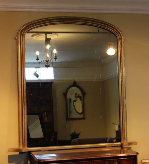 19thc Gilt Over Mantle Mirror