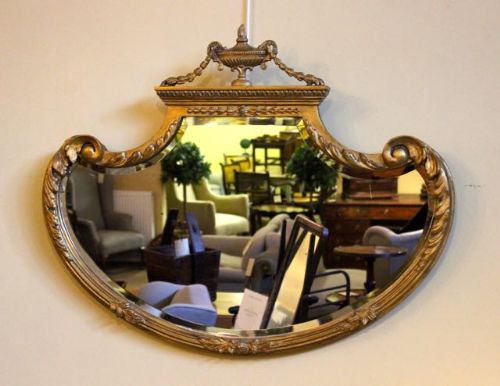 Late 19thc. Gilt Over Mantle Mirror