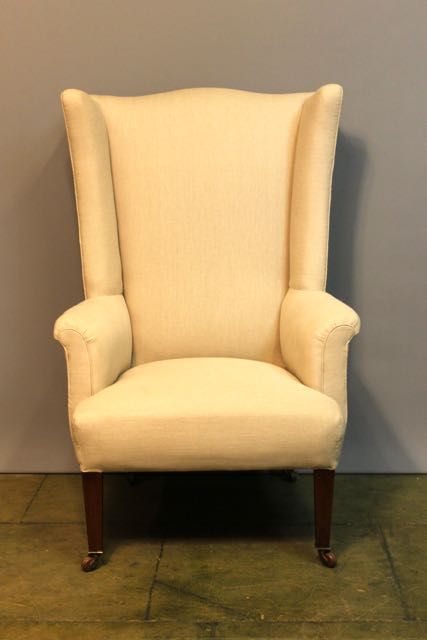 19thc. Mahogany Wing Armchair