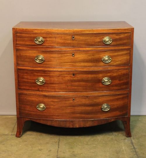 A Georgian Mahogany Bow Fronted Chest of Drawers