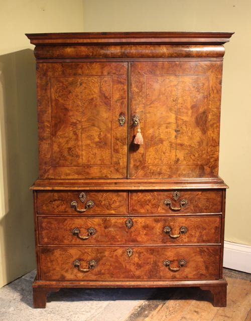 Early 18thc. Walnut Cabinet on Chest