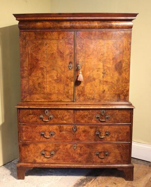 fig 1. Early 18thc. Walnut Cabinet on Chest