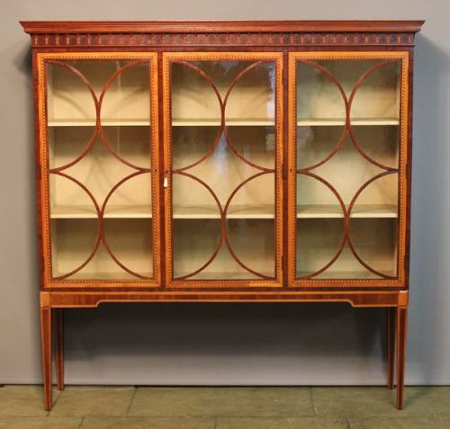 Late 19thc. Mahogany & Satinwood Glazed Display Cabinet