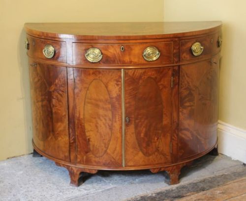 Late Georgian Satinwood Demi Lune Cabinet