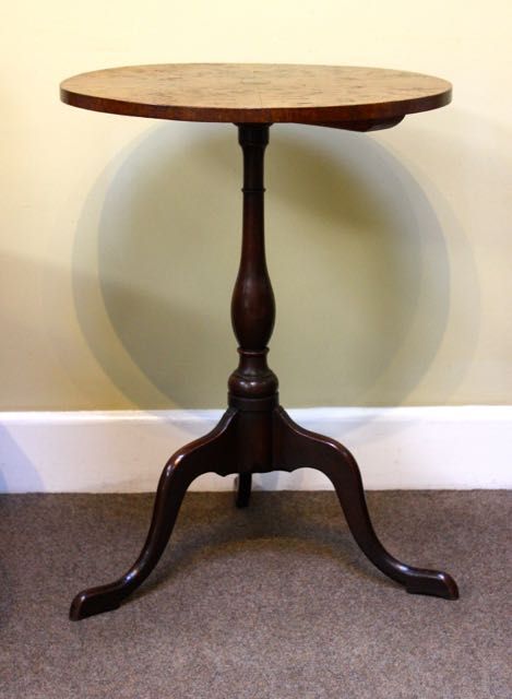 19thc. Pollard Oak Tripod Table