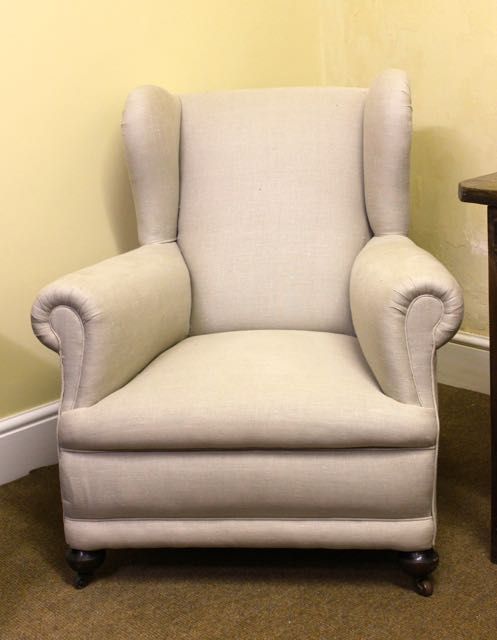 Late 19thc. Mahogany Wing Armchair