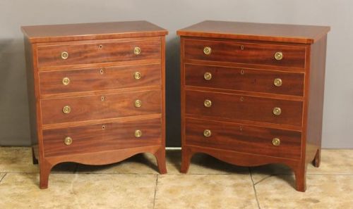 Pair of 19thc. Mahogany Chest of Drawers