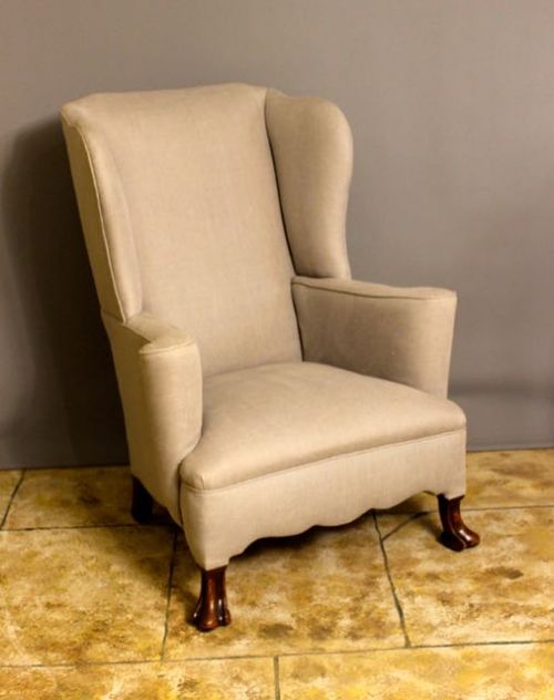 19thc. Walnut Wing Armchair