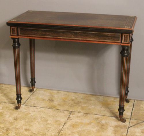 19thc. Rosewood Card Table 
Of Exceptional Quality