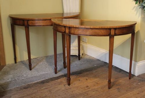 Pair of Late 19thc/early 20thc. Walnut Console Tables