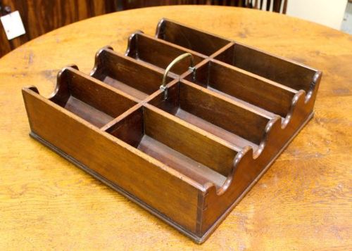 19thc. Mahogany Wine Bottle Carrier