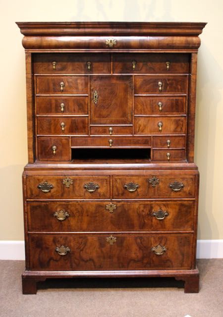 fig 1. 18thc. Walnut Cabinet on Chest