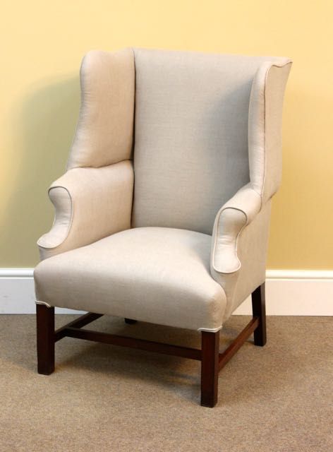 Small 19thc. Mahogany Wing Armchair