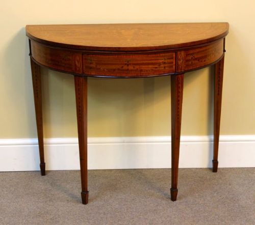 19thc. Mahogany & Satinwood Card Table