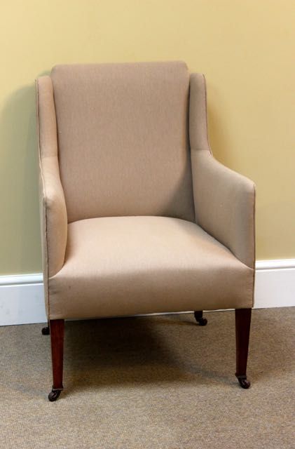 Late 19thc. Small Mahogany Wing Armchair