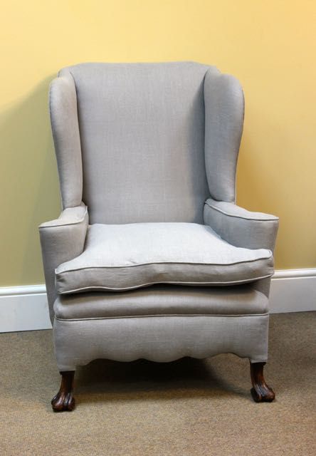 19thc. Walnut Wing Armchair