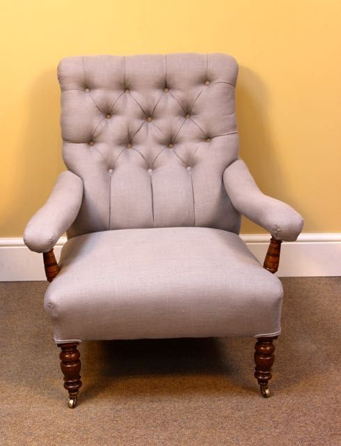 Late 19thc Upholstered Walnut Armchair