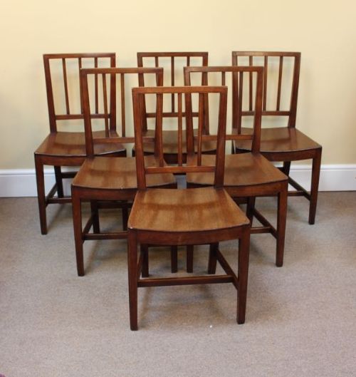 Set of Six Provincial Walnut Dining Chairs