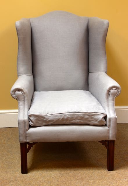 19thc. Mahogany Wing Armchair