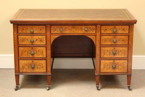 19thc. Satinwood Inlaid Desk