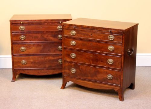 Pair of 19th-century Mahogany a Chest of Drawers