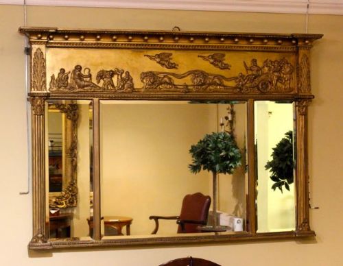 19thc Gilt Overmantle Mirror