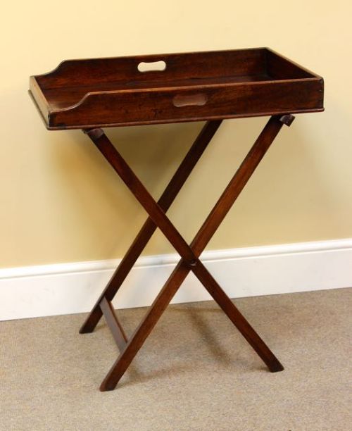 19thc. Mahogany Butler’s Tray on X Stand