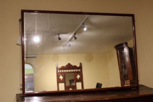Large 19thc. Mahogany Framed Wall Mirror