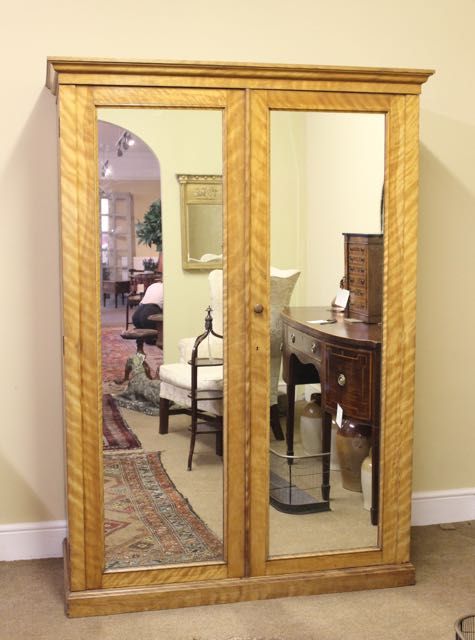 19thc Satin Birch Wardrobe