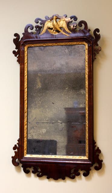 19thc Mahogany Fret Work Mirror 